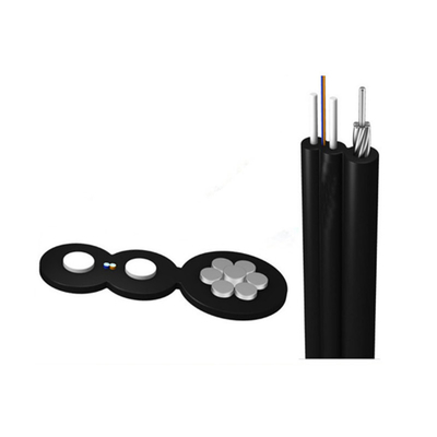Cabo pendente 1 de Ftth da fibra exterior 2 4 6 8 12 costa de aço LSZH GJYXH das FO 1.2mm
