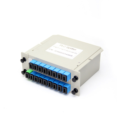 Divisor 1X16 de fibra ótica tipo cassette dos conectores do SC UPC da caixa do ABS do divisor do Plc da montagem em rack