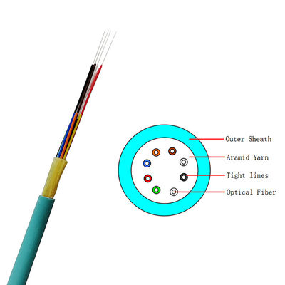 Cabo de fibra ótica apertado do único modo do núcleo do amortecedor 8 para uma comunicação GJFJV