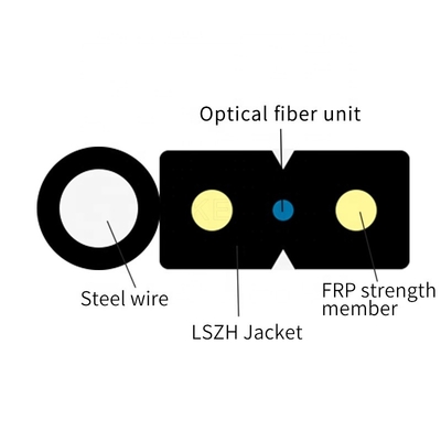 GJYXCH 1 2 4 fio de aço do núcleo G657A1 ou de preto de FRP cabo pendente da fibra ótica