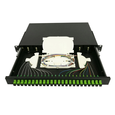 Painel de remendo de emenda da fibra ótica da montagem em rack do núcleo SC/FC/ST/LC de FTTH 12-24