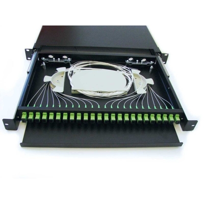 Painel de remendo de emenda da fibra ótica da montagem em rack do núcleo SC/FC/ST/LC de FTTH 12-24