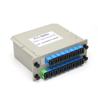 Divisor 1X16 de fibra ótica tipo cassette dos conectores do SC UPC da caixa do ABS do divisor do Plc da montagem em rack