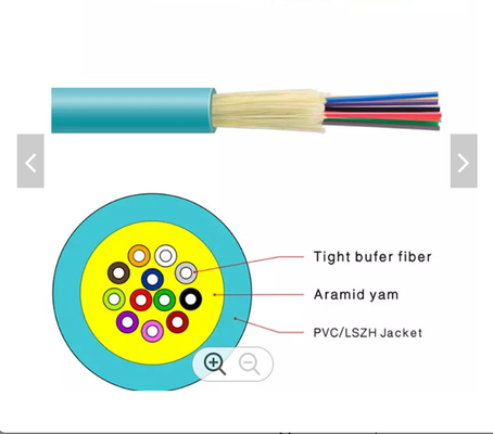Cabo de fibra ótica interno apertado 0.9mm do modo GJFJV G652d do amortecedor OM4/OM3 multi
