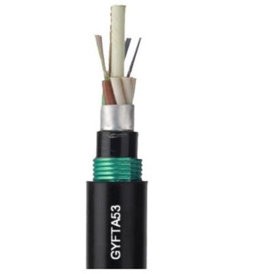 Cabo de fibra ótica de aço blindado enterrado direto GYTA53 da fita do subterrâneo Singlemode exterior