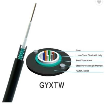 O cabo de fibra ótica blindado de GYXTW datilografa o cabo direto do enterro