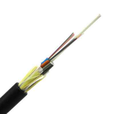 Único núcleo G652 do revestimento ADSS 48 todo o autossuficiente cabo de fibra ótica dielétrico