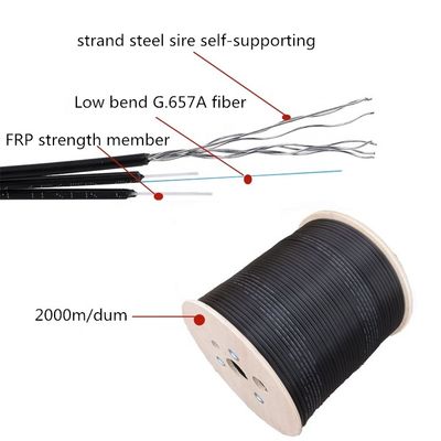 Cabo pendente da fibra ótica do núcleo GJYXCH GJYXFCH GJXH G657A1 FTTH de Weiruo