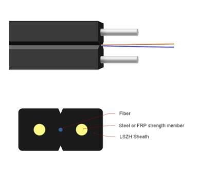 A fibra do único modo FTTH cabo pendente 2 4 6 8 12 16 24 núcleos