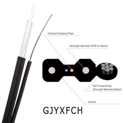 Cabo pendente aéreo exterior do núcleo autossuficiente FTTH de GJYXFCH 1 - 24