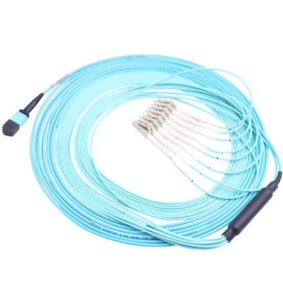 O cabo de remendo de 12 núcleos ventila para fora Kit Fiber MTP Jumper Breakout Cord 2.0mm MPO ao LC