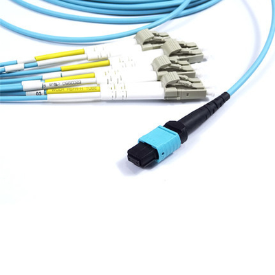 O cabo de remendo de 12 núcleos ventila para fora Kit Fiber MTP Jumper Breakout Cord 2.0mm MPO ao LC