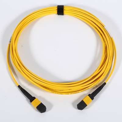 O remendo da fibra ótica de MPO MTP cabografa o revestimento de PVC 12 de perda de inserção 0.5dB/24 núcleos